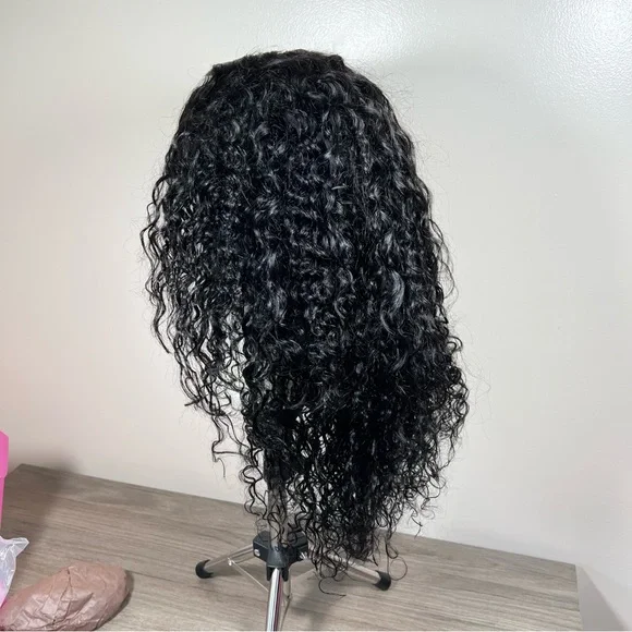 UNICE InvisiBlend V Part Water Wave Mixed Curly Human Hair 20 Inch Wig
